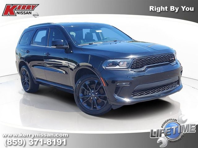 2021 Dodge Durango GT Plus in Db Black Clearcoat — front three-quarter view