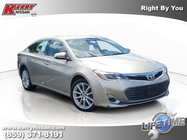 2015 Toyota Avalon XLE in Creme Brulee Mica — front three-quarter view