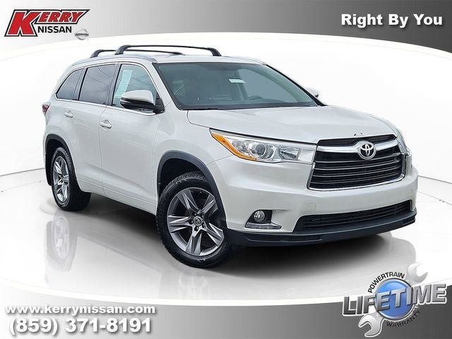 2016 Toyota Highlander Limited in Silver Sky Metallic — front three-quarter view